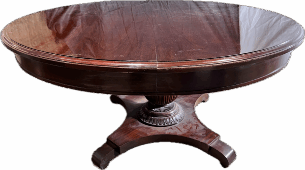 Cherry Finish Pedestal DIning Table with 2 Leaves
