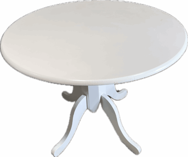 White Wood Pedestal Table