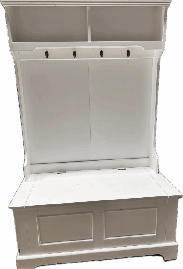 White Mudroom Bench with Storage