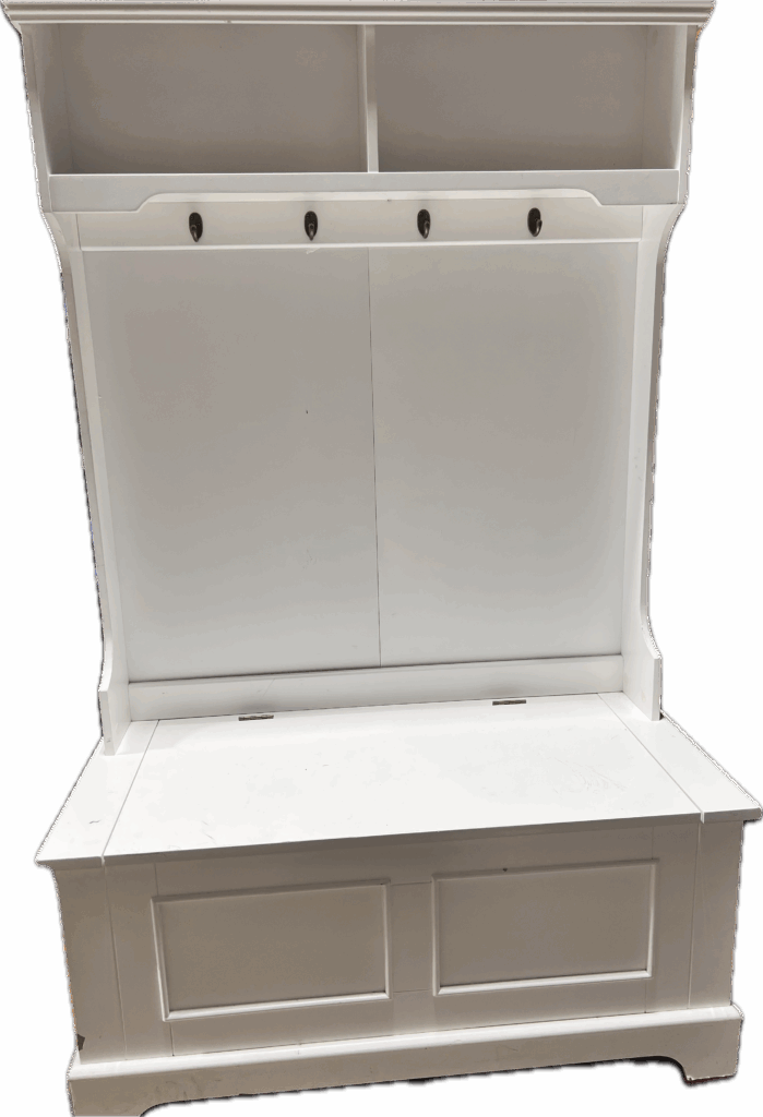 White Mudroom Bench with Storage