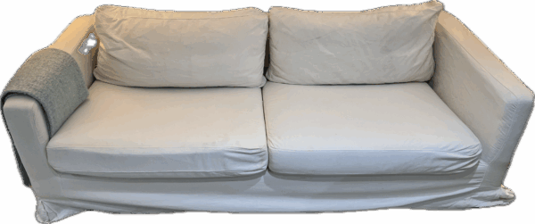 Cream Slipcovered Sofa