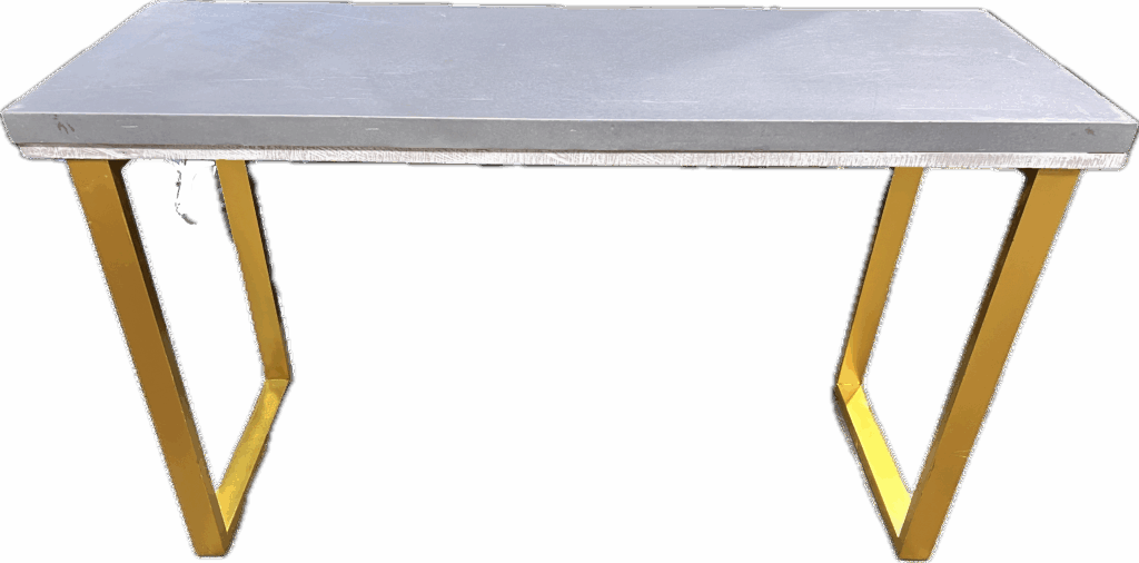 Concrete Top Gold Leg Console Table