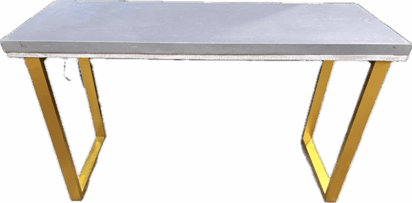 Concrete Top Gold Leg Console Table