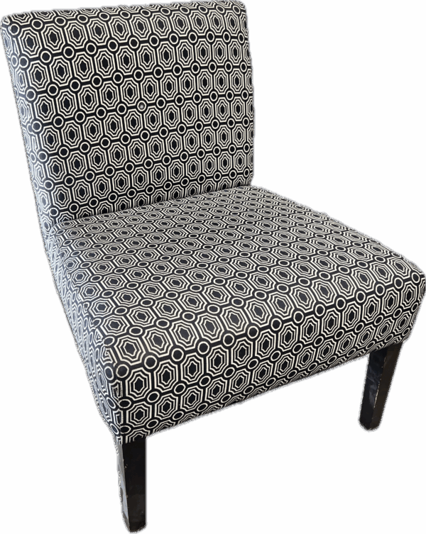 Black and White Patterned Slipper Chair