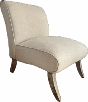 Beige Linen Slipper Chair