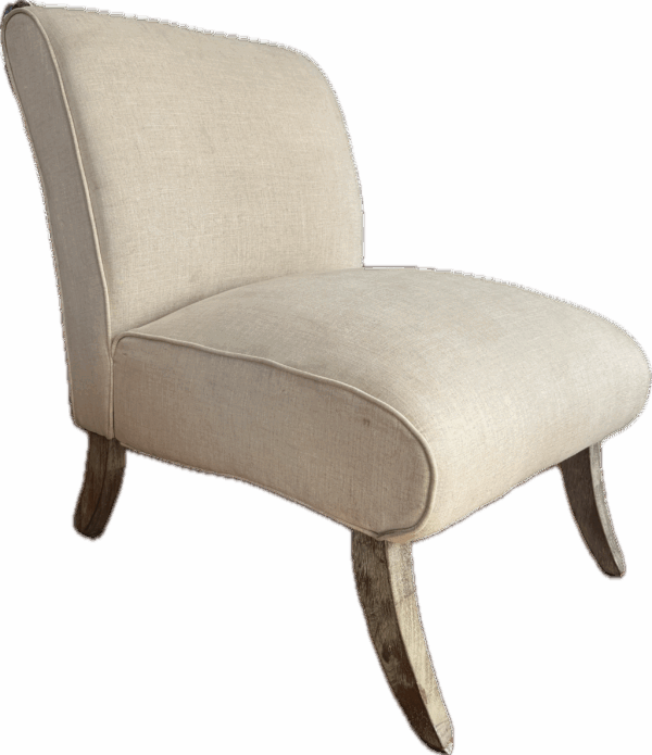 Beige Linen Slipper Chair