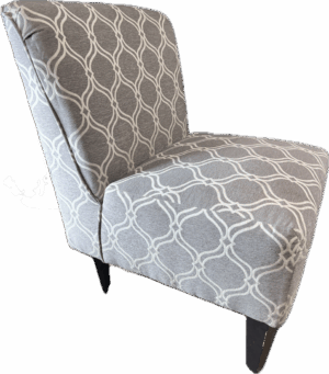 Grey and Ivory Armless Chair