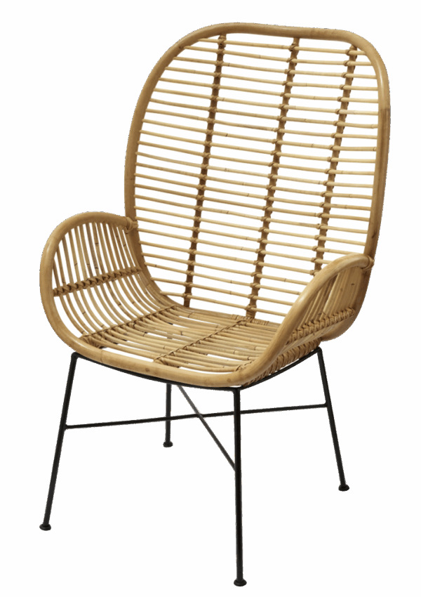High Back Curved Rattan Chair