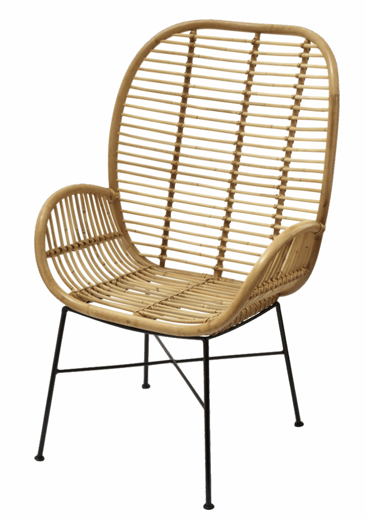 High Back Curved Rattan Chair