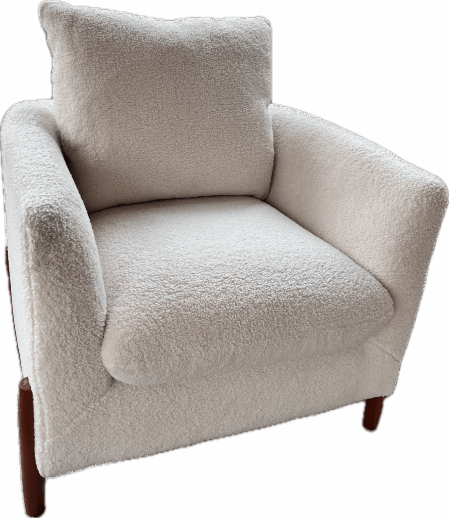 Bouclé Ivory Accent Chair