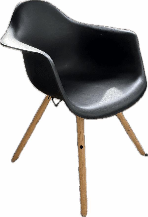 Black Bucket Chair with Arms