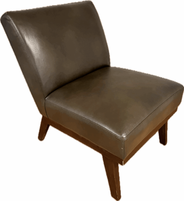 Brown Leather Slipper Chair