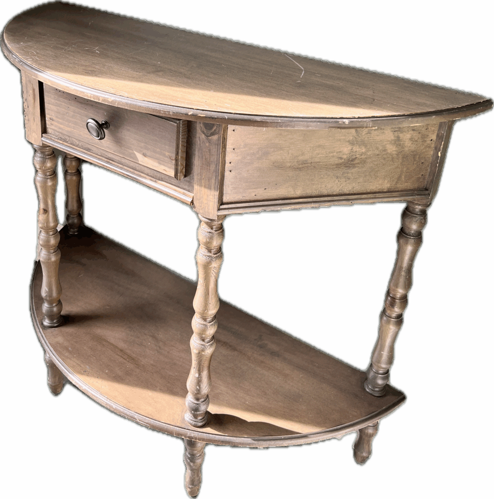 Grey Half Moon Console Table