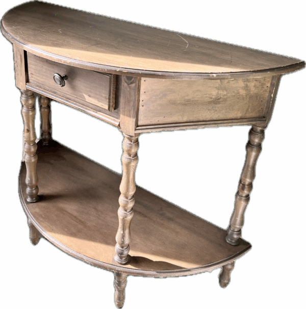 Grey Half Moon Console Table
