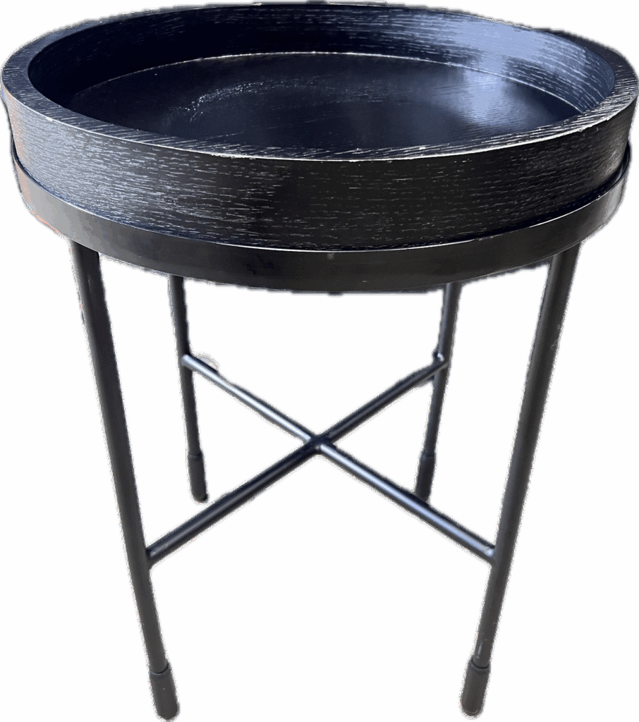 Black Tray Top Wood Table