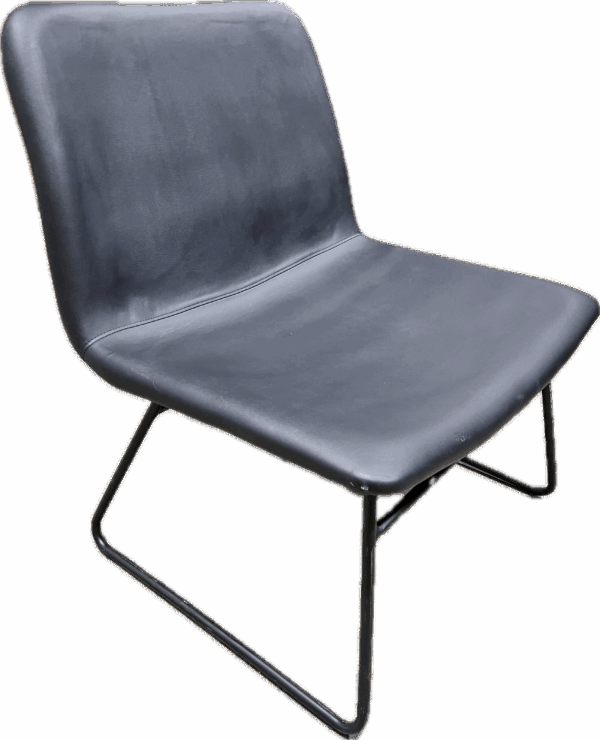 Black Vinyl Armless Chair