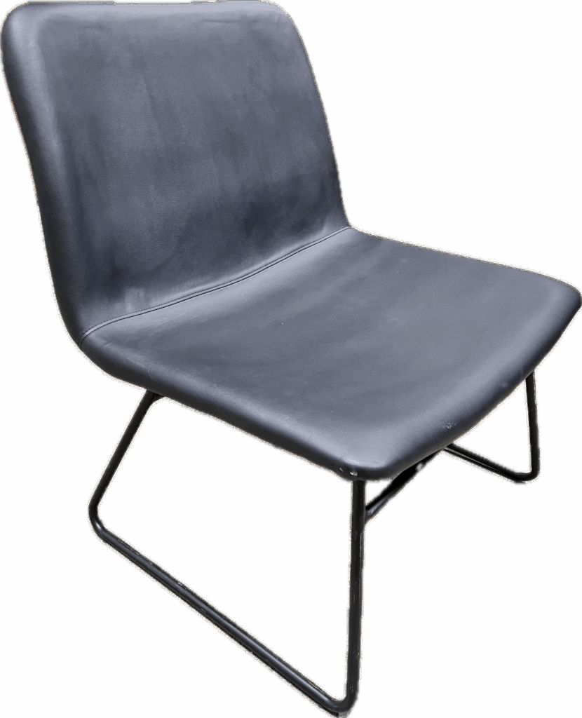 Black Vinyl Armless Chair