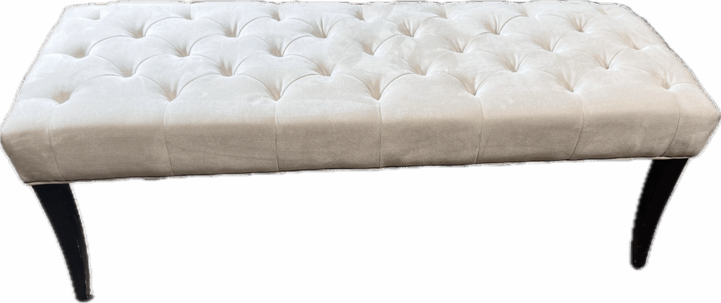 Cream Tufted Bench