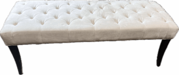 Cream Tufted Bench