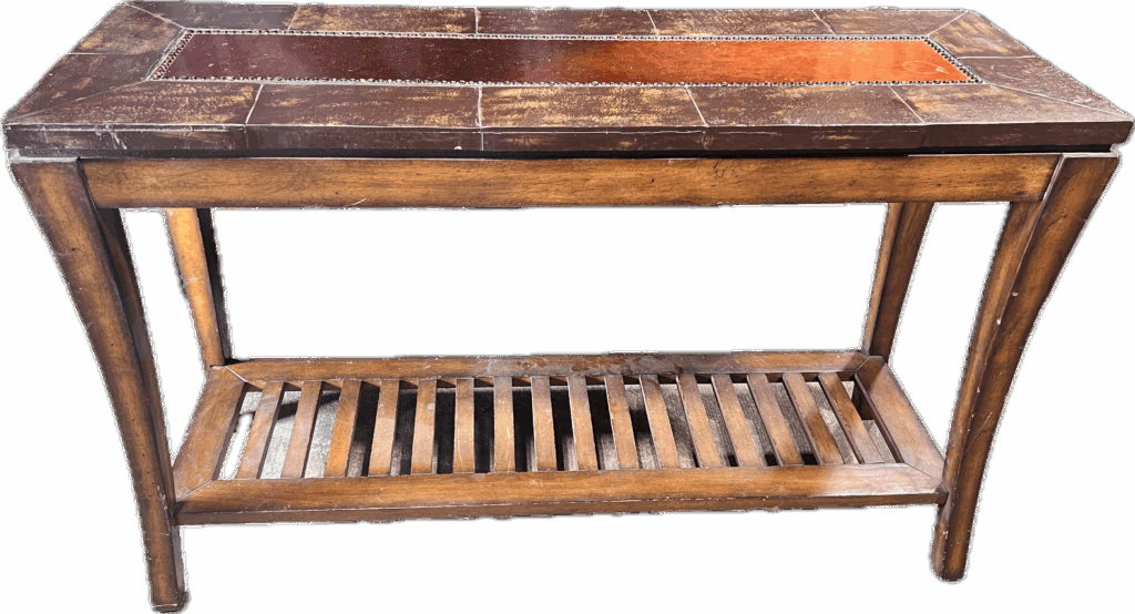 Wood Console with Copper Insert