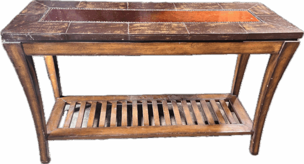 Wood Console with Copper Insert