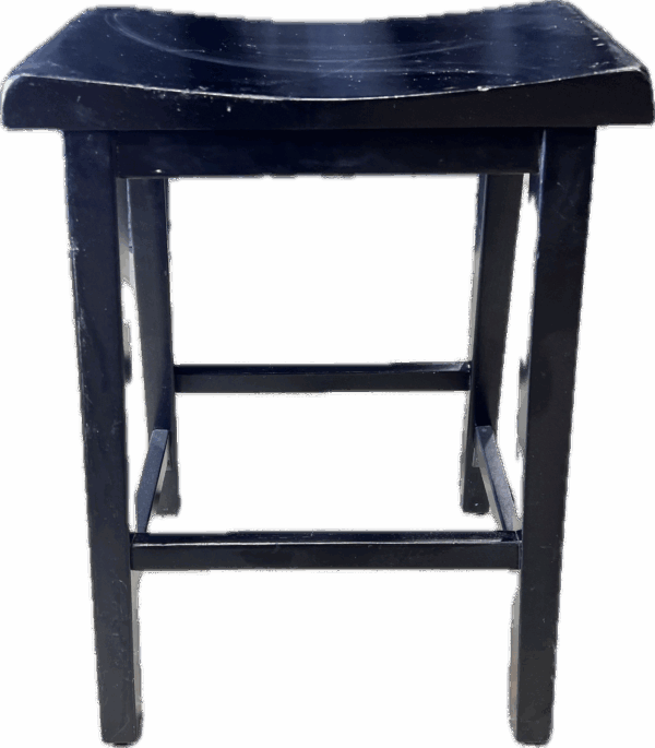 Black Wood Saddle Stool
