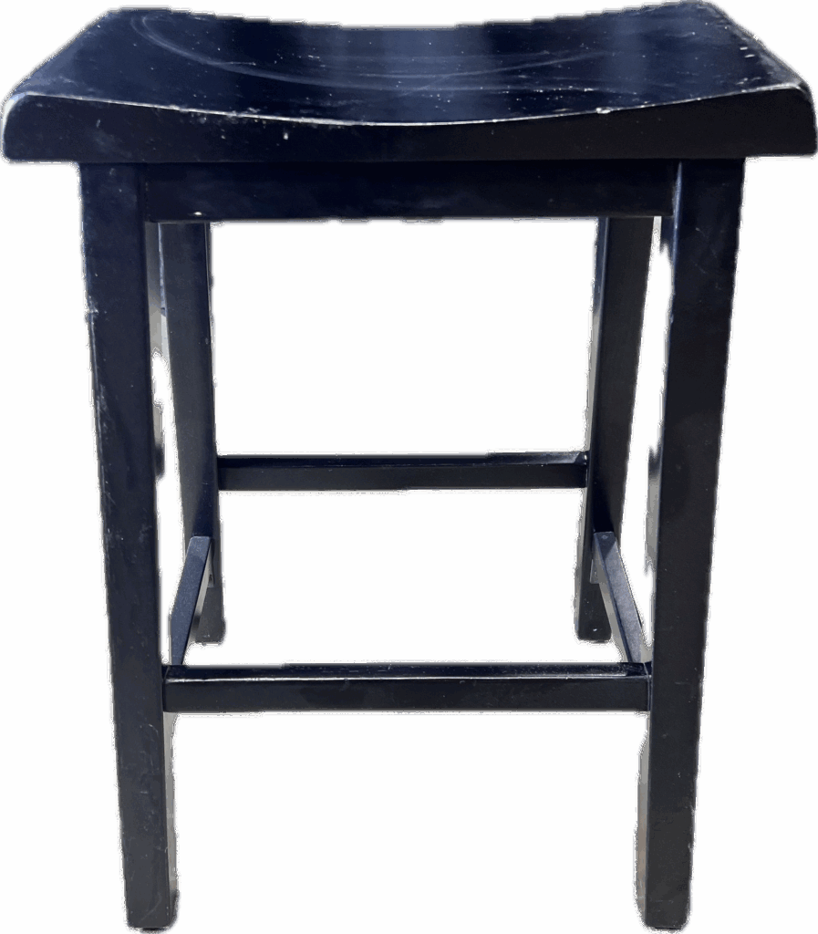 Black Wood Saddle Stool