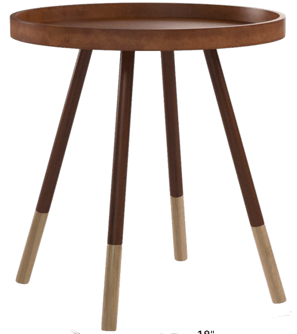 Round Wood Top Table with Light Wood Tips Legs