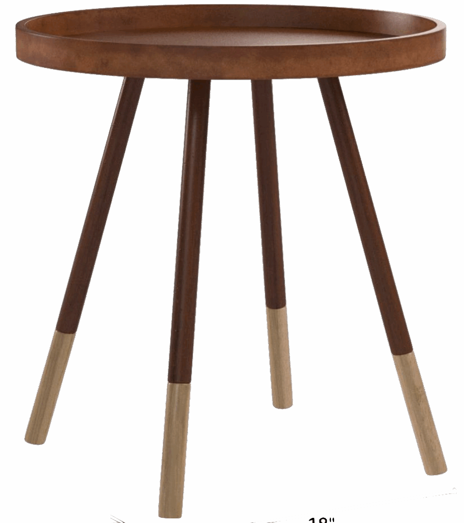 Round Wood Top Table with Light Wood Tips Legs