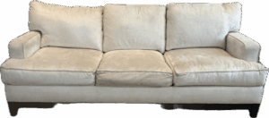 Cream Velvet Sofa with Dark Base