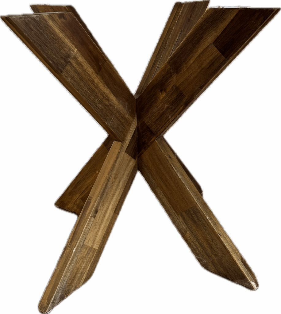 X-Shaped Wood Table Base