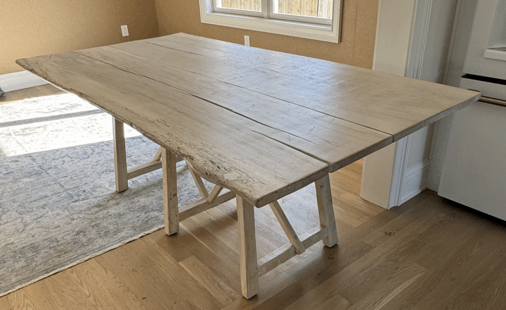 Distressed Light Wood Dining Table