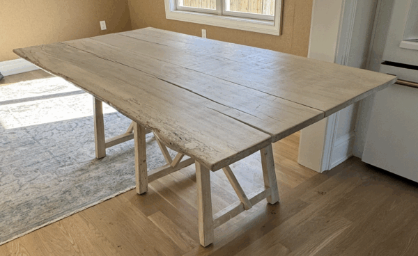 Distressed Light Wood Dining Table