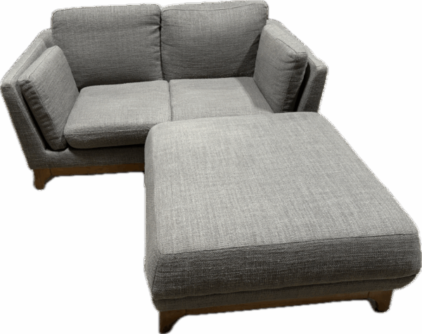 Small Grey Loveseat with Ottoman