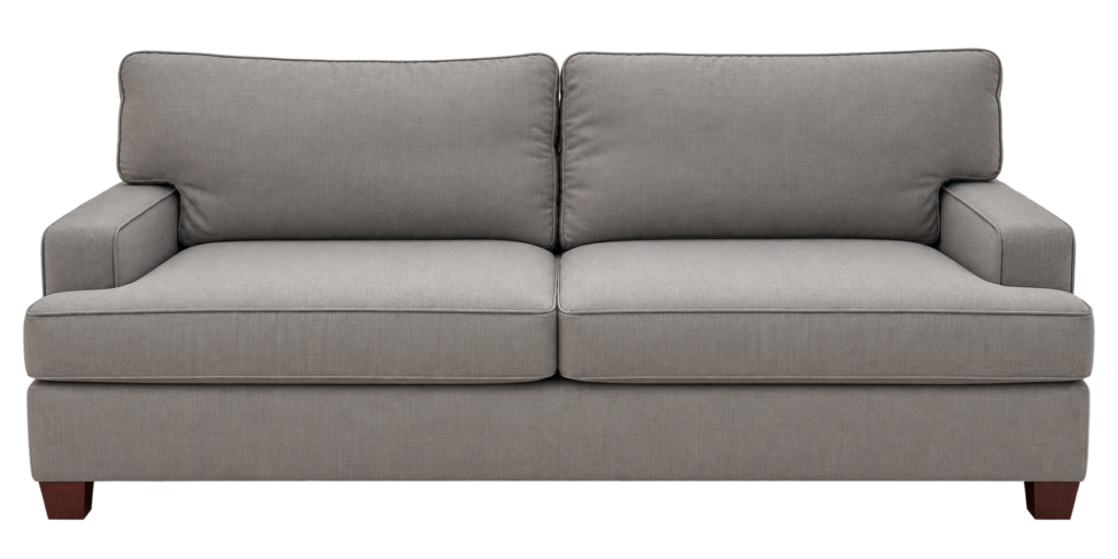 Grey Linen Square Arm Sofa