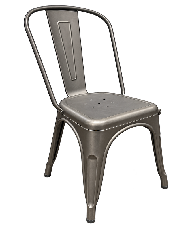 Gun Metal Bistro Stacking Chair