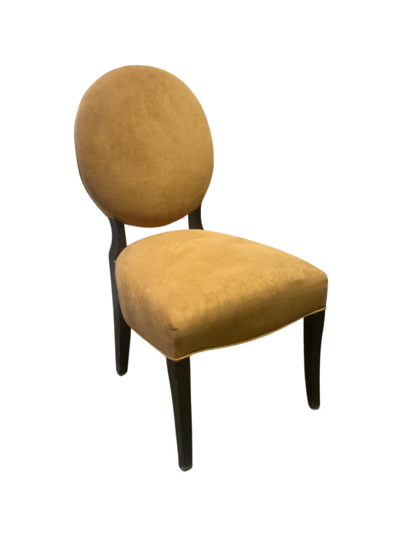 Round Back Upholstered Mustard Dining Chair