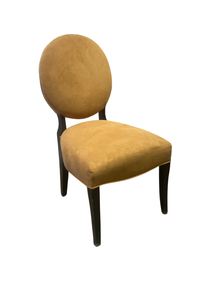 Round Back Upholstered Mustard Dining Chair
