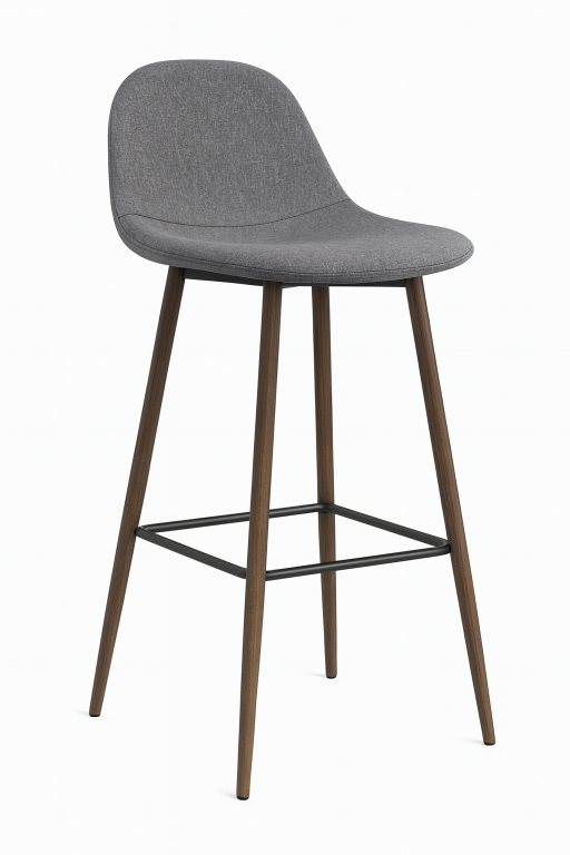 Grey Counter Height Low Back Stool