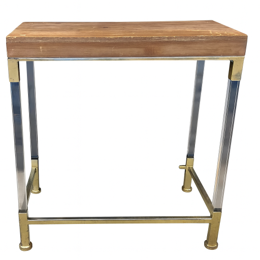 Rectangular Side Table with Gold and Lucite Legs