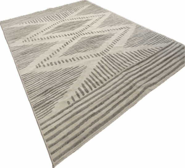 Grey Striped Diamond Rug