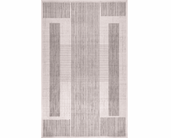 Grey Criss-Cross Striped Rug