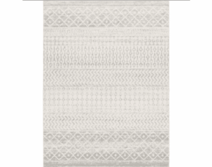 Distressed Grey Patterned Rug