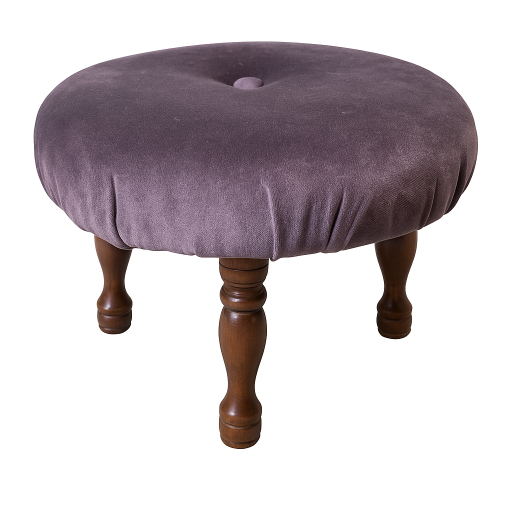 Vintage Purple Velvet Footstool
