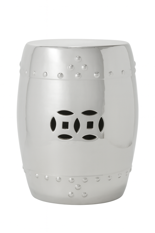Silver Garden Stool
