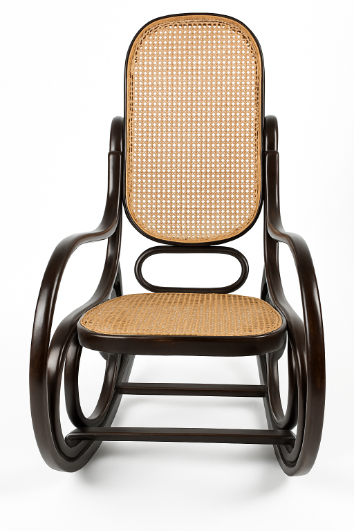 Thonet Style Bent Wood Cane Seat and Back Rocking Chair