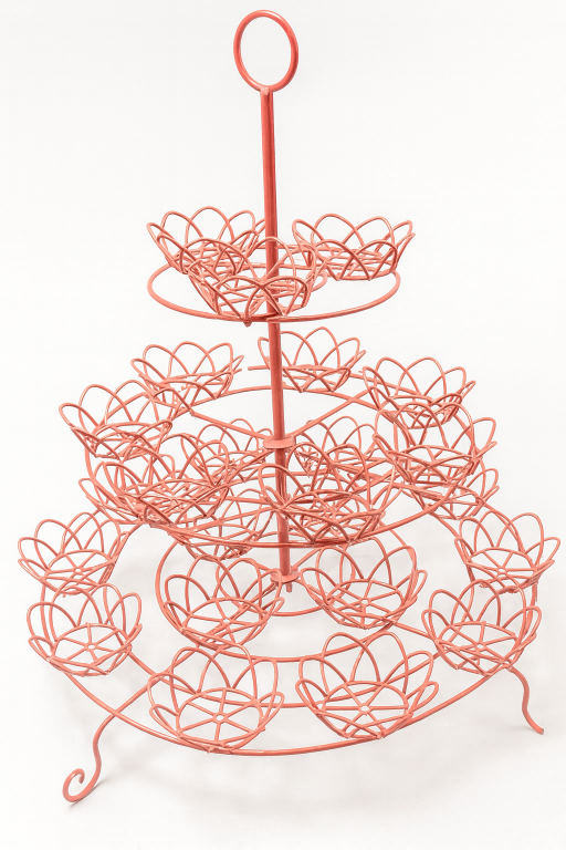 Red 3 Tier Cupcake Stand