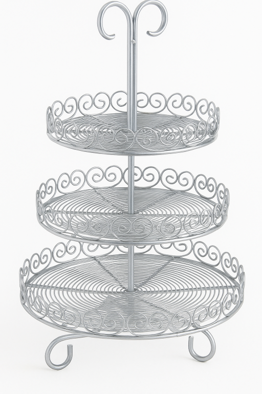Silver 3-Tier Dessert Stand