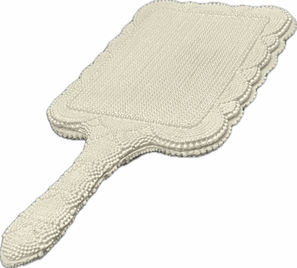 White Handheld Mirror