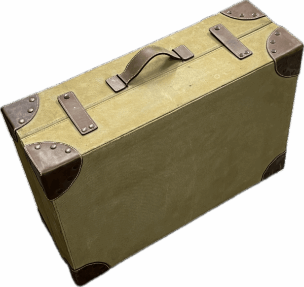 Vintage Yellow and Brown Large Suitcase